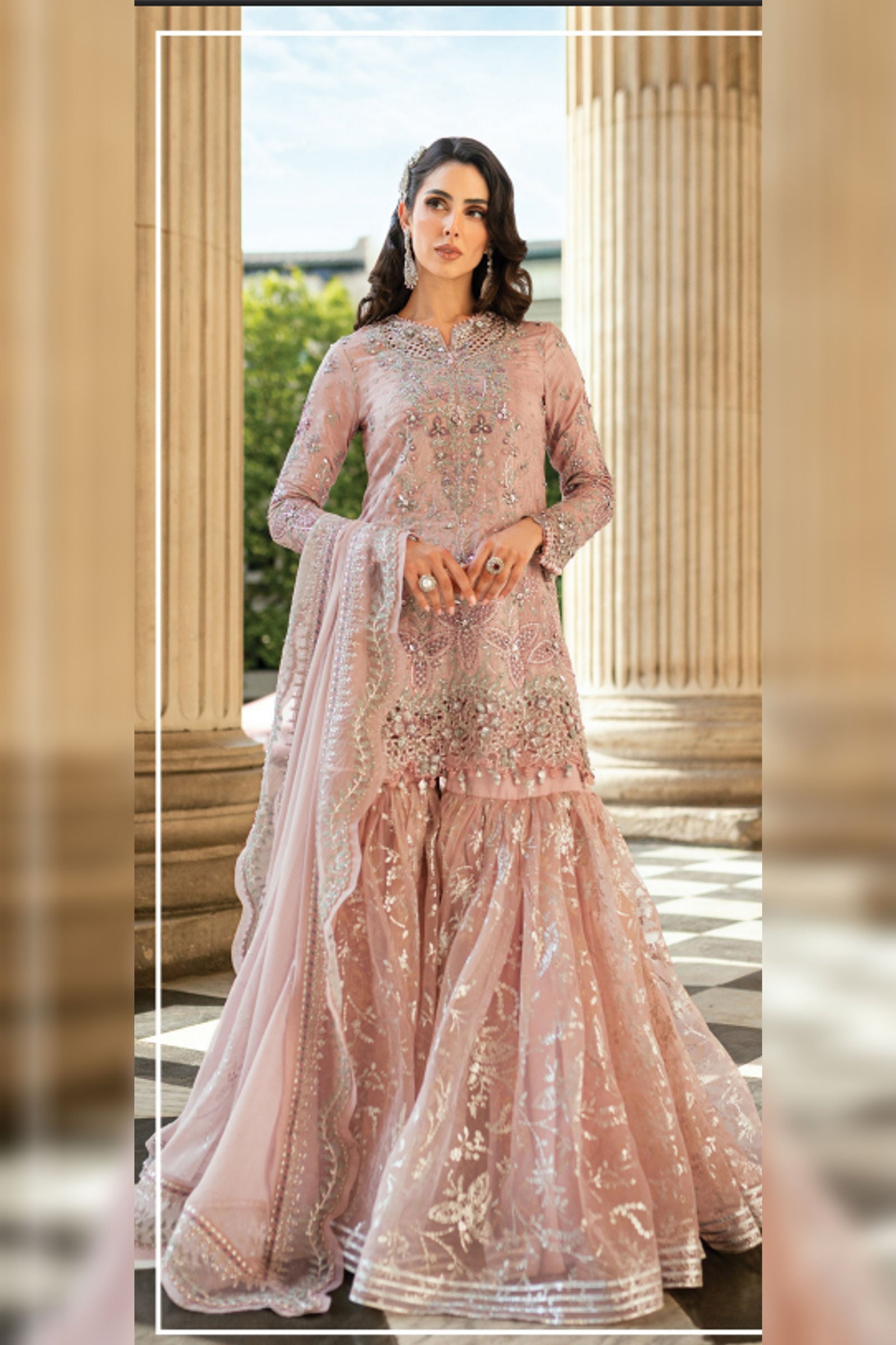 Blush Radiance Embellished Gharara Set