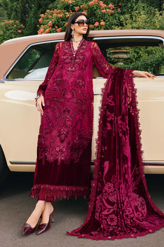Maria.B Winter Luxe Embroidered Chantilly Unstitched 3Pc Suit D-08