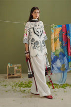 Black & White Shirt with Paisley Dupatta
