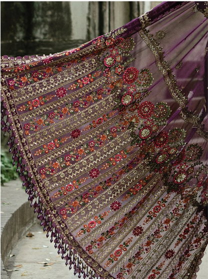 Plum Luxe Hand-Embellished Saree