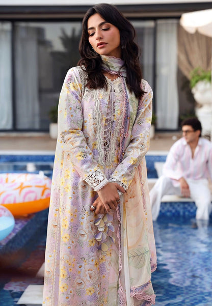3 Piece Unstitched Embroidered Lawn Suit