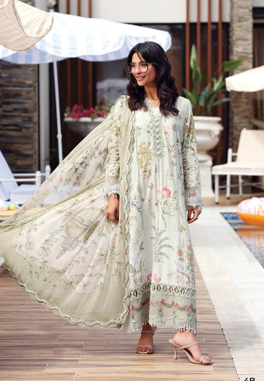 3 Piece Unstitched Embroidered Lawn Suit