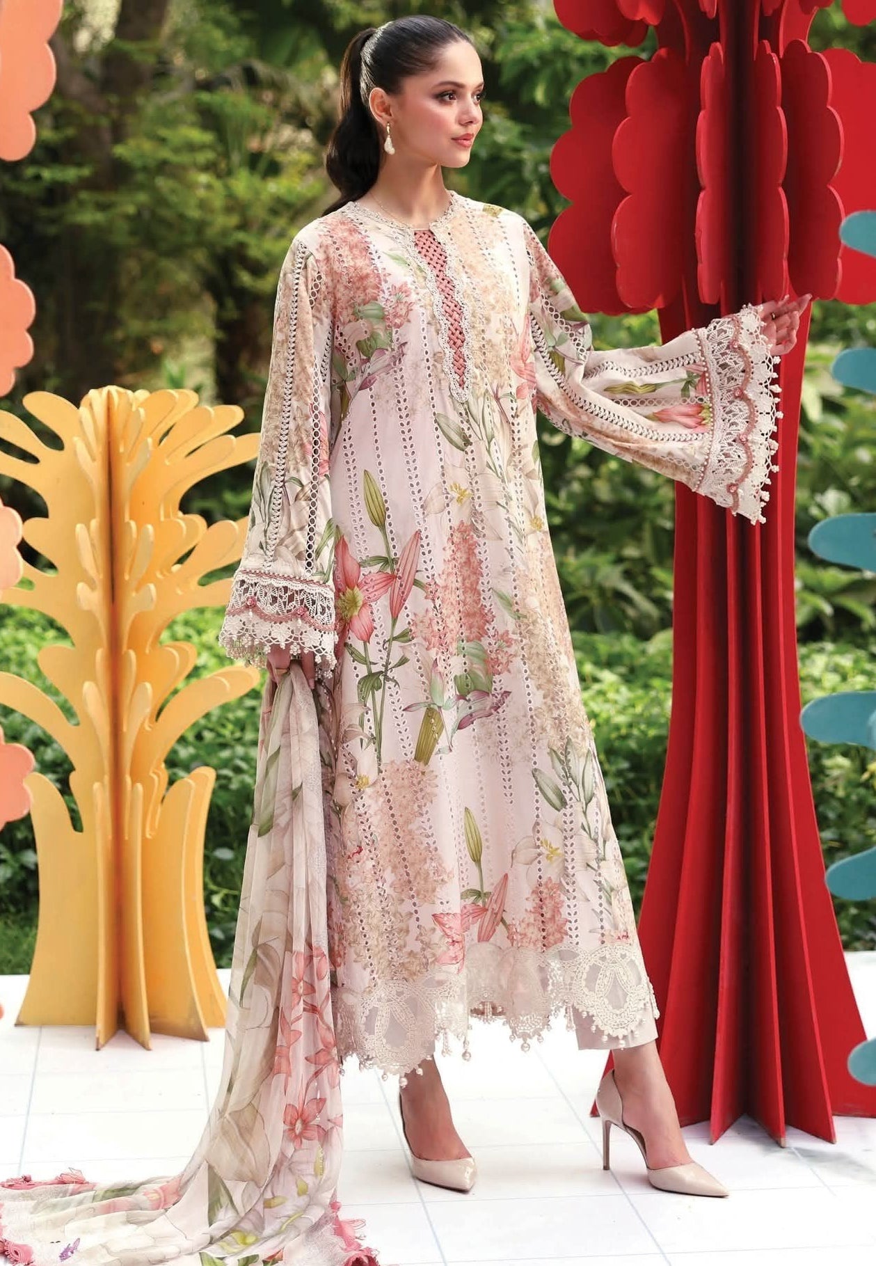 3 Piece Stitched Embroidered Lawn Suit