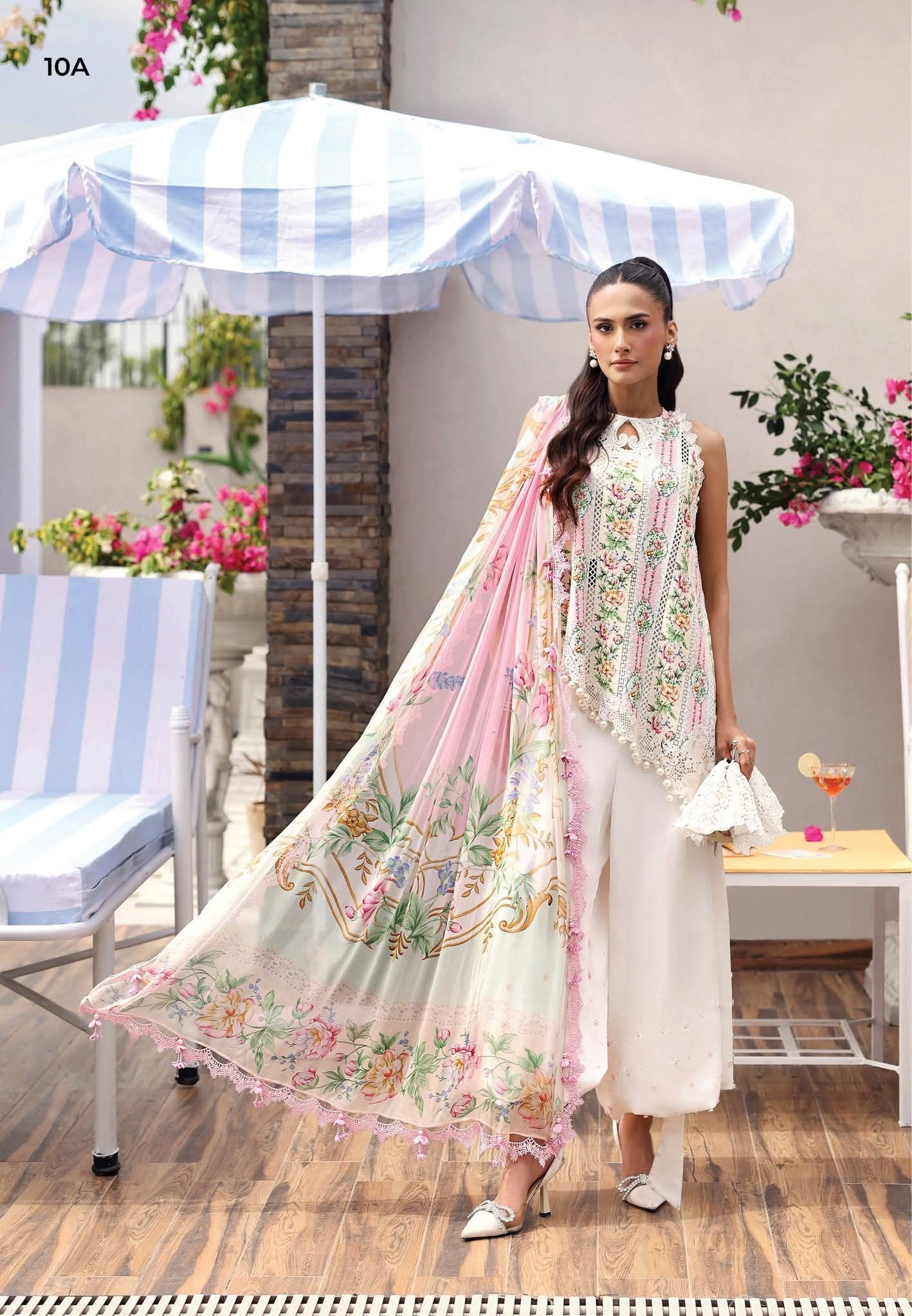 3 Piece Unstitched Embroidered Lawn Suit