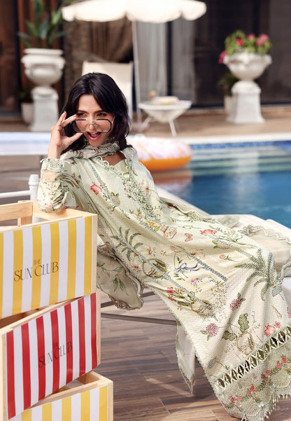 3 Piece Unstitched Embroidered Lawn Suit
