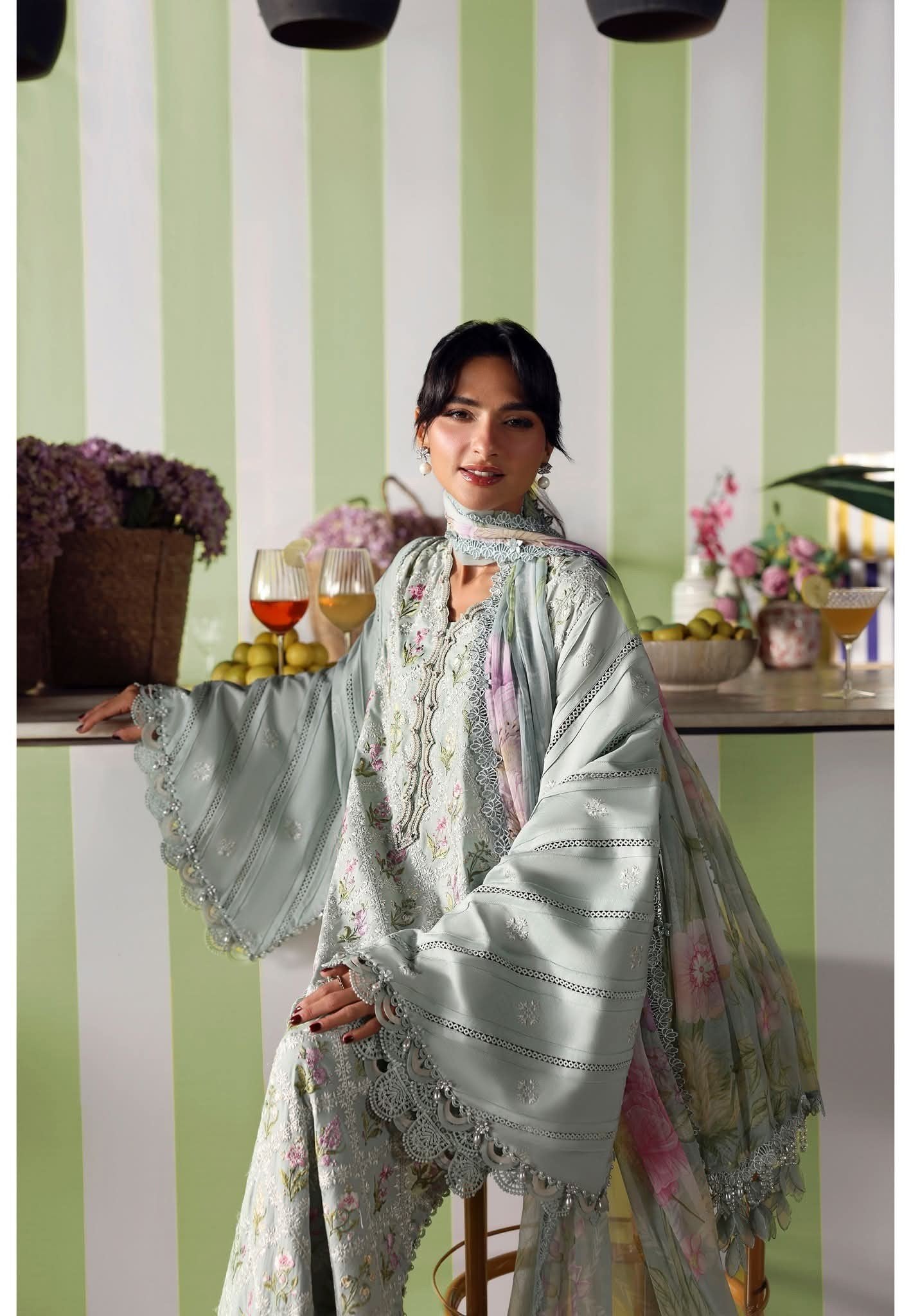 3 Piece Stitched Embroidered Lawn Suit