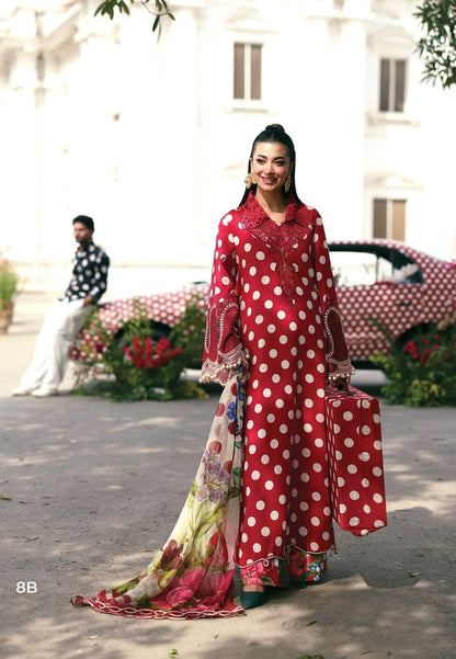3 Piece Unstitched Embroidered Lawn Suit