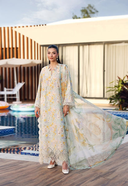 3 Piece Unstitched Embroidered Lawn Suit