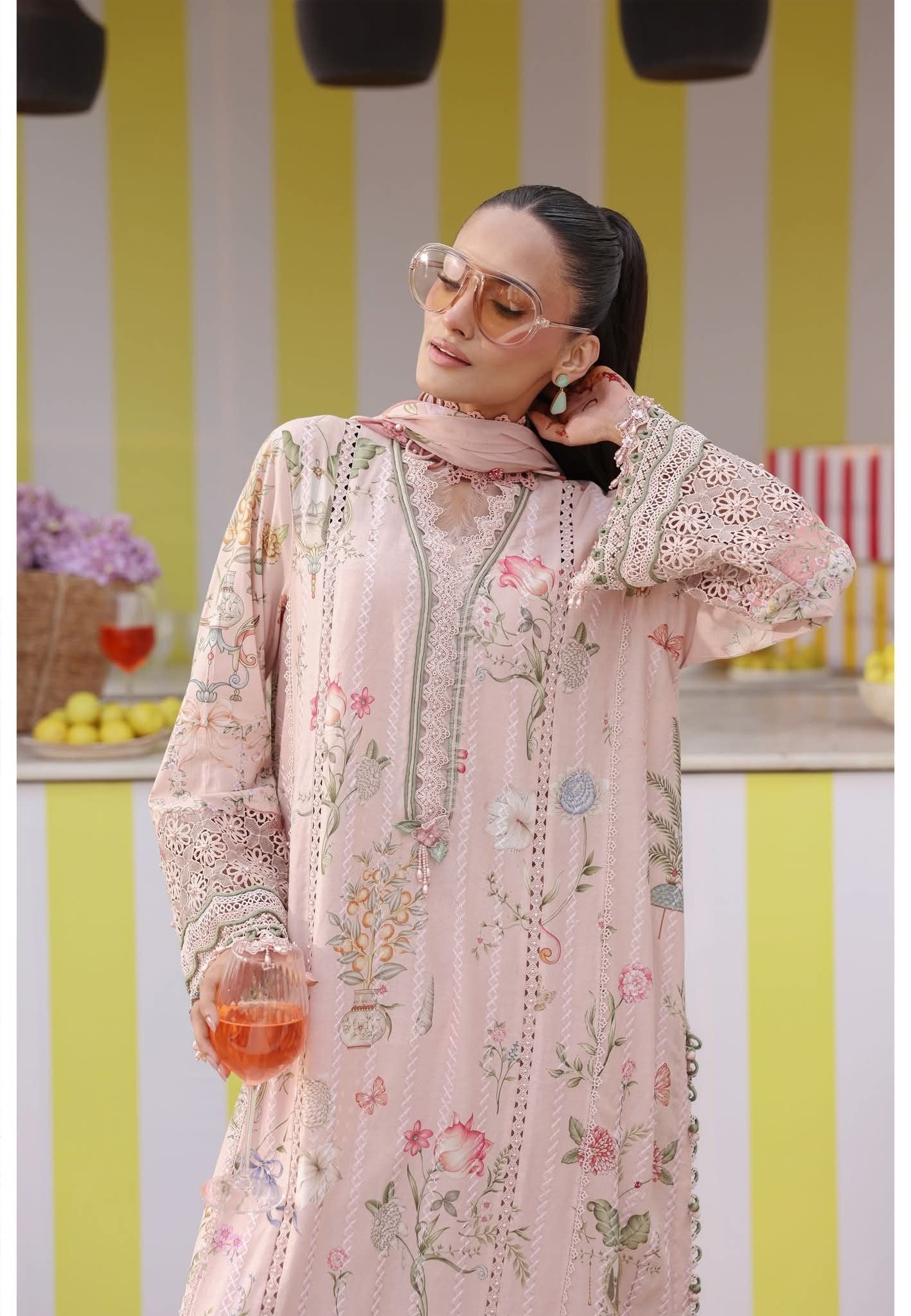 3 Piece Unstitched Embroidered Lawn Suit