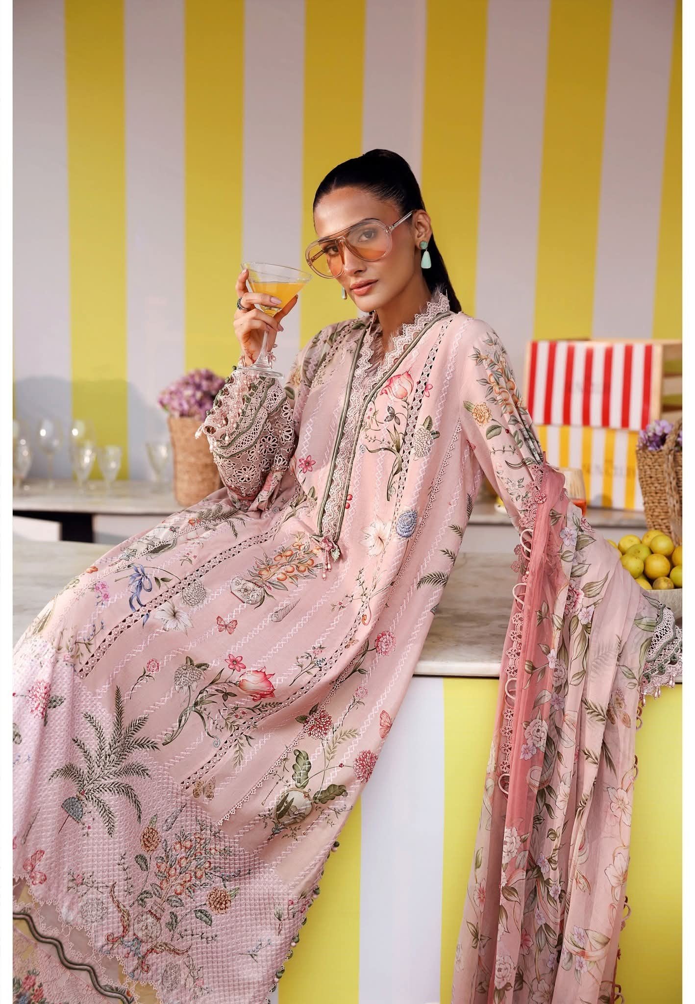 3 Piece Unstitched Embroidered Lawn Suit
