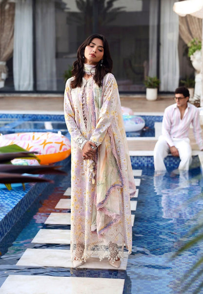 3 Piece Unstitched Embroidered Lawn Suit